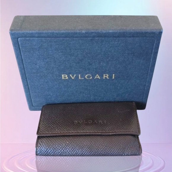 BVLGARI Other - Bvlgari Dark Brown Leather Card / Key Holder and Box